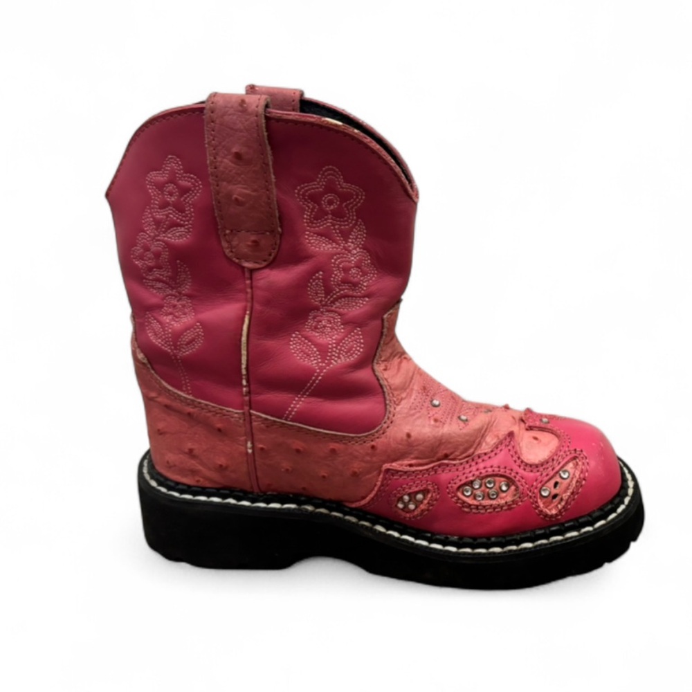 Girls Pink Bedazzled Cowgirl Boots